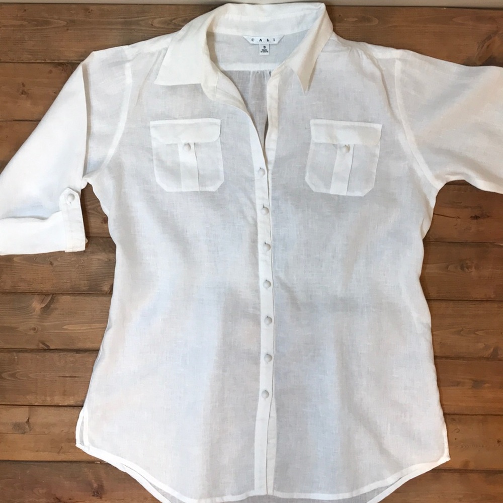 Cabi White Blouse Size Small
